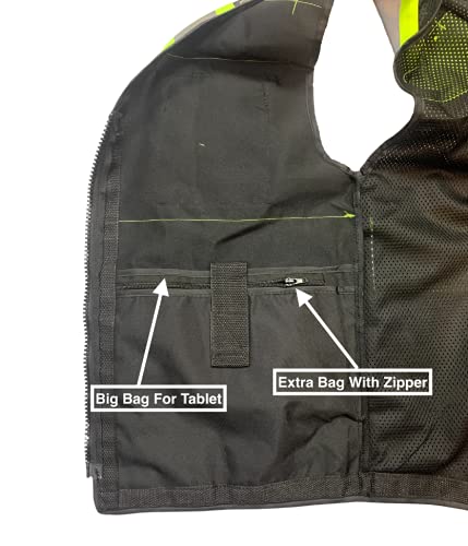 Men's Black Series Safety Vest with Zipper and Utility Pockets (Medium, Black) - color: Black, size: Medium