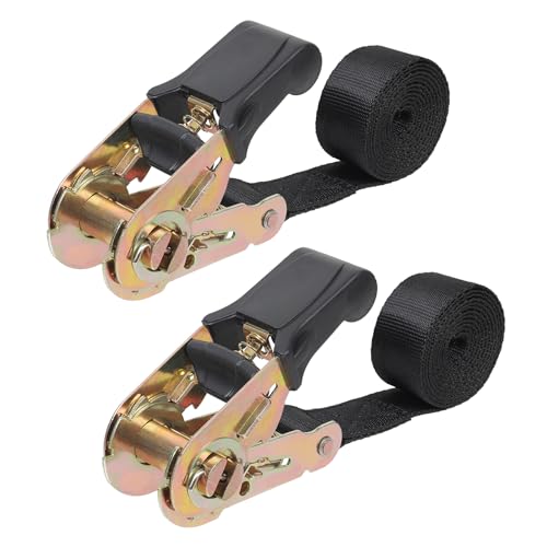 Endless Ratchet Tie Down Straps Heavy Duty Cargo Tie Downs,4FT Sturdy Nylon Black Strap Down Ratcheting Securing Straps, Track Spring Fittings, Tie-Down Motorcycles, Trailer Loads, Kayak （4ft x 2pcs） - size: 1"x4'-2pcs black