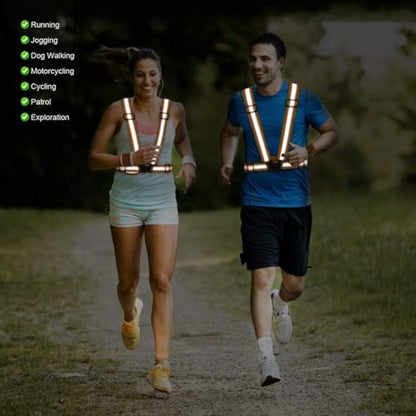 Reflective Vest Running Gear, 2Pack High Visible Safety VES for Cycling Jogging Running Walking, Adjustable for Men Women - color: Green+Orange