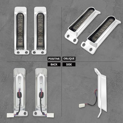 LED Filler Panel Lights Rear Fender Light Turn Signals Fit for Harley Touring Road Glide FLTR Electra Glide FLHT Road King FLHR Ultra Limited FLHTK 2014-2024 (Chrome Housing Smoke Len) - color: Chrome Housing Smoke Len