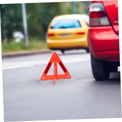 Zerodeko 4pcs Emergency Triangle Warning Sign Reflective Kit for Vehicles Lightweight and Portable Breakdown Alert Reflector for Roadside Use