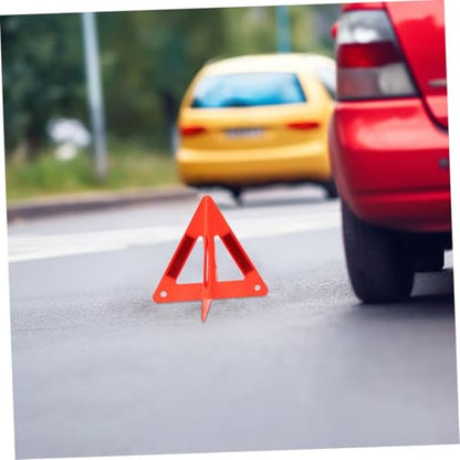 Zerodeko 4pcs Emergency Triangle Warning Sign Reflective Kit for Vehicles Lightweight and Portable Breakdown Alert Reflector for Roadside Use
