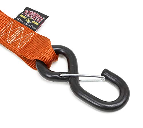 PowerTye 1.5in x 6ft Ergonomic Ratchet Tie-Down Kit w/Latching Hooks, Soft-Tyes, and Storage Bag - Made in USA - 1,000 lb. WLL / 3,000 lb. Breaking Strength - Orange (Kit) - color: Orange