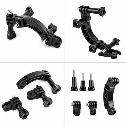 Curved Extension Arm Helmet Mount Extension Swivel Arm Curve Joint with Thumbscrews for Gopro Hero Series, DJI Osmo Action, EK7000, SJCAM, GeekPro and More Action Cams