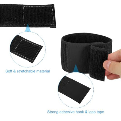 PATIKIL Boot Straps, 2 Pack Elastic Polyester Trousers Blouses Ankle Straps Pants Leg Bands with Hook and Loop for Hiking, Fishing, Hunting, 12", Black - color: Black, size: 12"