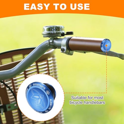 HARFINGTON Bar End Plugs Aluminum Handlebar End Caps Bike Plugs 0.57oz with Matching Rings for MTB Road BMX Fixed Gear Bike, Blue - color: Blue