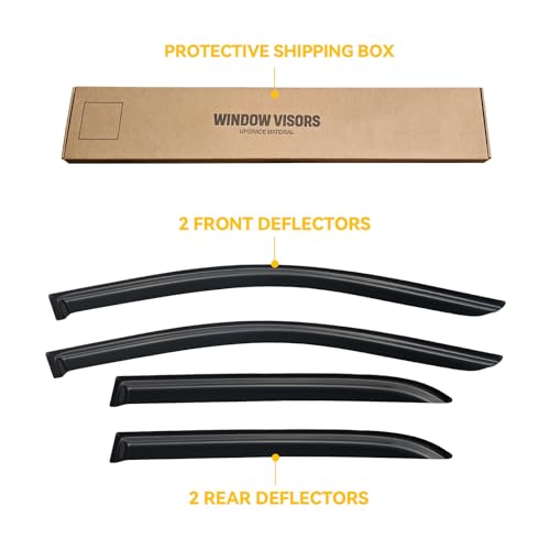 Window Visor for 2003-2007 Honda Accord, Out-Channel Rain Guards Shields Vent Deflector Shade Wind Dark Smoke 2004 2005 2006 03 04 05 06 07, Tape-On Outside-Mount, 4PCS - style: For 2003-2007 | Honda Accord | Out-Channel