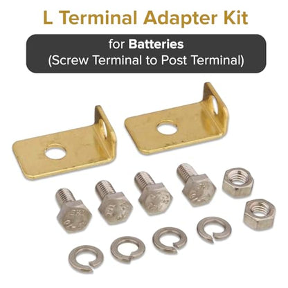 AlveyTech L Terminal Adapter Kit for Mobility Scooter & Power Chair Batteries (Screw Terminal to Post/Flag Terminal)