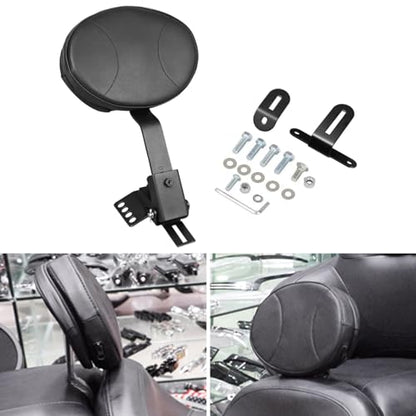 Adjustable Plug-in Rider Backrest Driver Backrest Custom Compatible With for 1997-2026 Harley Touring Road King Street Glide Road Glide Electra Glide With Removable Back Pocket - size: Double Line Style (Black)