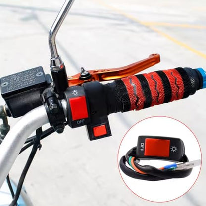 22MM Motorcycle Handlebar LED Switch Featuring Engine Kill and Dual Flash Button for Improved Nighttime Riding Safety (grey) - color: grey
