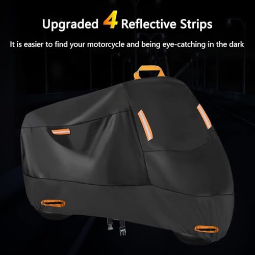 Heavy-Duty Motorcycle Cover for Vespa GTV 300 2023–2024, All Season Durable Waterproof Protection Cover, Lock-Holes & Windproof Buckles Black_XXL