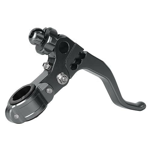 7/8‘’ 22mm Universal Motorcycle CNC Short Stunt Clutch Lever Aluminum Alloy Clutch Handlebar Compatible with Most Motorcycles Dirt Bike-Titanium - color: Titanium