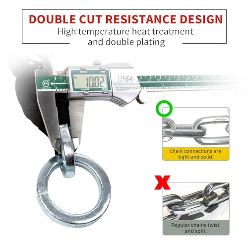 AKM Motorcycle Chain Lock 160cm/5.3ft Heavy Duty Bike Chain Lock Anti-Theft Durable 10mm Thick Ring Security Bicycle Chain Lock with 4Keys 16mm U Lock for Moped,Scooter,Motorcycles - size: 5.3ft/160cm x 10mm Diameter Chain with Lock