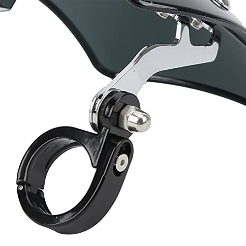 Motorcycle Headlamp Fairing 180 Degrees Adjustable Motorbike Wind Deflector Universal for 38‑41mm/1.5‑1.6in Front Fork (Black)
