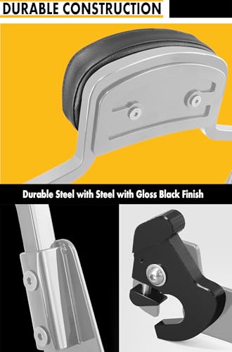 Detachable Backrest Sissy Bar Upright Passenger Backrest w/Pad Fit For Harley Breakout FXSB 2013-2017 (chrome) - color: chrome