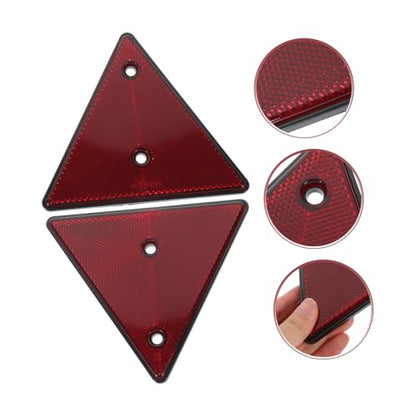 OUNONA 2pcs Reflective Triangle Warning Signs for Cars Roadside Safety Reflectors Enhanced Visibility Emergency Signs for Slow Moving Vehicles Sturdy and
