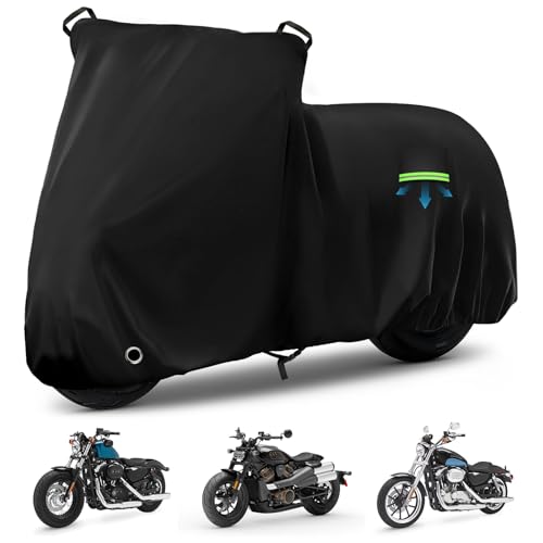 Motorcycle Cover Waterproof for Nightster/Nightster Special/Sportster S/Sporster 883/SuperLow, Heavy Duty Sun UV Rain Dust All Weather Protection Motorbike Cover with Soft Cotton Lining & Lock Hole - size: Nightster/Sportster