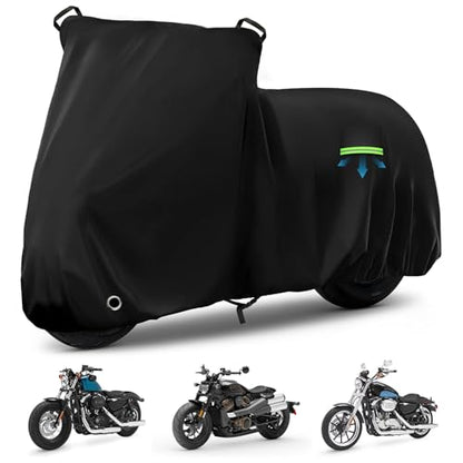 Motorcycle Cover Waterproof for Nightster/Nightster Special/Sportster S/Sporster 883/SuperLow, Heavy Duty Sun UV Rain Dust All Weather Protection Motorbike Cover with Soft Cotton Lining & Lock Hole - size: Nightster/Sportster