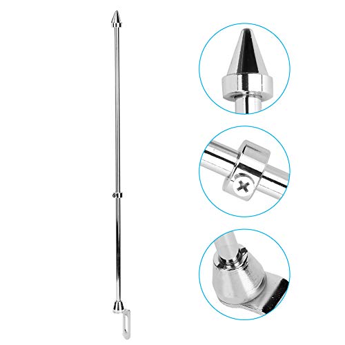 Motorcycle Flagpole, Universal Motorcycle Auto Flagpole Rear Luggage Rack Mount Flag Pole Accessory Car Flagpole (Electroplated Silver)
