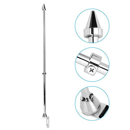 Motorcycle Flagpole, Universal Motorcycle Auto Flagpole Rear Luggage Rack Mount Flag Pole Accessory Car Flagpole (Electroplated Silver)