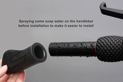 TOPCABIN Bike Grips 2PCS 90mm Length Bike Handlebar Grips Short Mini Bicycle Handlebar Grips Two-Color Rubber Ergonomic Design - color: Rubber Black(90mm)