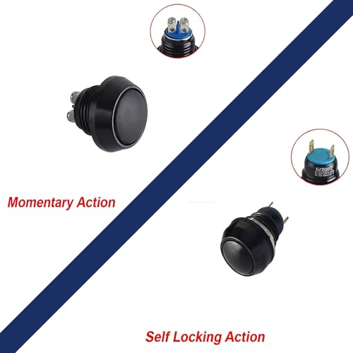 2 Buttons CNC Hand Control Momentary Switch Micro Switch, for 7/8 Inch 22mm Bars Handlebar Bobber Cafe Racer Chopper Universal - size: 7/8 Inch Black