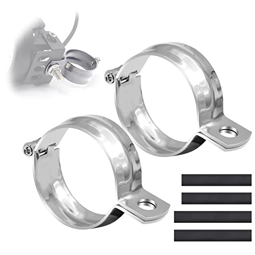 Motorcycle Turn Signal Bracket, Metal Motorcycle Modified Turn Signal Light Indicator Mount Bracket Clamp, 1 Pair - color: Silver, size: 42MM-51MM