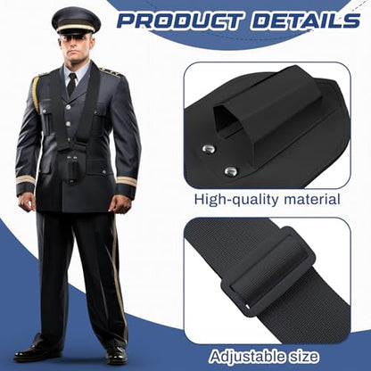 Jecery Single Strap Parade Flag Carrier Parade Harness Color Guard Flag Pole Holder Nylon Sling Carrying Belt for Parades(Black) - color: Black, style: Single Strap