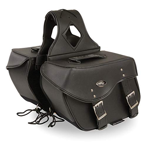 Milwaukee Leather PVC 2-Strap Throw-Over Easy Zip off and off Motorcycle Saddlebags - Medium - color: SH55303ZB-BLACK, size: Medium