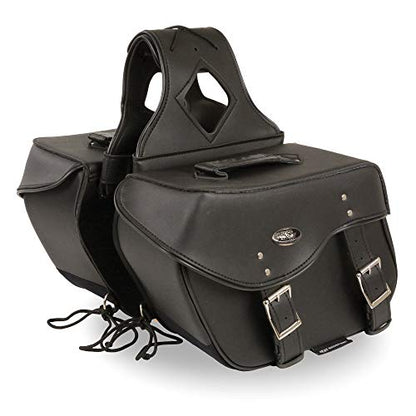 Milwaukee Leather PVC 2-Strap Throw-Over Easy Zip off and off Motorcycle Saddlebags - Medium - color: SH55303ZB-BLACK, size: Medium