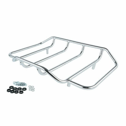 TCMT King Motorcycle Trunk Box Backrest Mounting Rack Luggage Rack Fit for Harley 2014-2025 Touring CVO Road King Road Glide Street Glide Electra Glide Pack - color: Style B Black 2 Up Rack#2