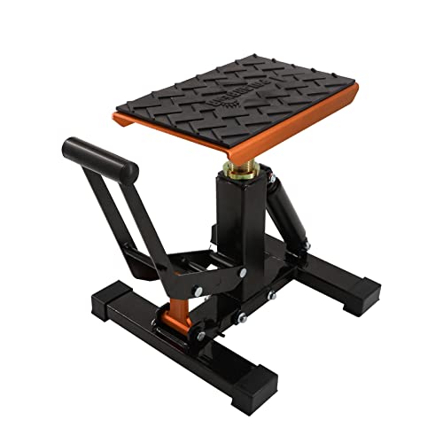 POLARBEAR Dirt Bike Stand Hydraulic Aluminum Jack Stands Vertical Lift CNC, for Dirt Bike/ATV/ADV/Rally Maintenance, Motorcycle Dirtbike Engine Stand with 1200Lbs Capacity(Orange) - color: Orange