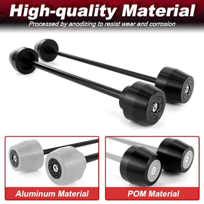Xitomer Front Rear Fork Sliders Fit for 2024 2025 CFMOTO 675SS 675SR 675 SR-R Axle Sliders Fit for 2025 CFMOTO 675NK Motorcycle Front + Rear Axle Sliders Crash Protector