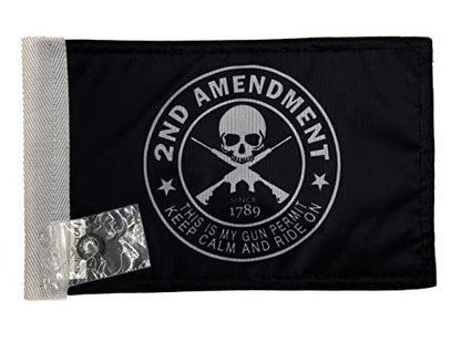 Durable Motorcycle Flag 2nd Amendment #1 Keep Calm And Ride On 6 x 9 Inch - color: 2nd Amendment #1, size: 6X9