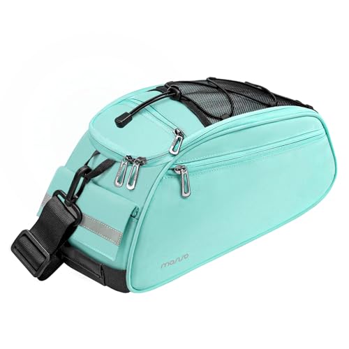 MOSISO Bike Rack Bag, Waterproof Bicycle Trunk Pannier Rear Seat Pouch Cycling Bike Carrier Backseat Storage Luggage Saddle Shoulder Bag - color: Turquoise