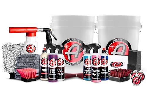 Adam's Essential Car Wash Kit (24-Item) - Auto Detailing Car Care Cleaning Kit with Foam Gun & Bucket Car & Truck Lovers, Dads, Moms and DIYers - style: Essential (24-Item)