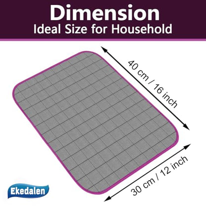 Microfiber Cleaning Cloth Lint Free Glass Cleaner Window Polishing Streak Free Miracle Easy Clean Rag Reusable for Mirror Kitchen Dish Auto Detailing, Pack of 6, 16"x12", Grey-Purple - color: Grey-purple, 12 X 16 Inch