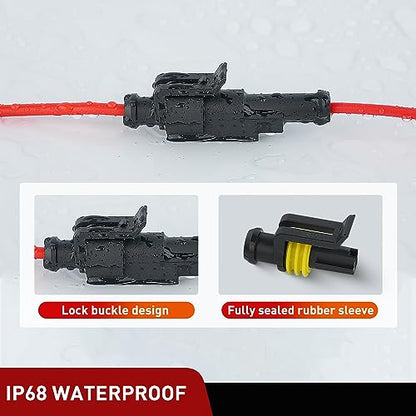 Nilight 120PCS 1 Pin Electrical Connector ‎Plug Male Female Terminal Wire Connectors Waterproof One Way Automotive Connect Set for Car Truck Motorcycle Marine Boat 20 Sets - size: 1Pin Connector 200Pcs