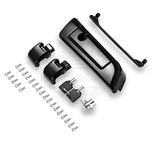 Moto Onfire Tour Trunk Pack Latch, Glossy Black, Hinges & Latch Kit for 2014+ Harley Razor/Chopped/King Luggage Pack Travel Trunk - color: Black $119