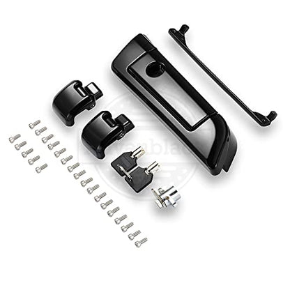 Moto Onfire Tour Trunk Pack Latch, Glossy Black, Hinges & Latch Kit for 2014+ Harley Razor/Chopped/King Luggage Pack Travel Trunk - color: Black $119