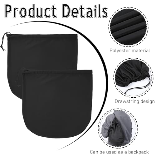 2 PCS Ski Helmet Bag, Black Welding Helmet Bag Motorcycle Hood Bags with Drawstring Large Capacity Lightweight Helmets Storing Bags for Football Bicycle Travel Riding Supplies