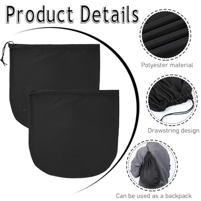 2 PCS Ski Helmet Bag, Black Welding Helmet Bag Motorcycle Hood Bags with Drawstring Large Capacity Lightweight Helmets Storing Bags for Football Bicycle Travel Riding Supplies