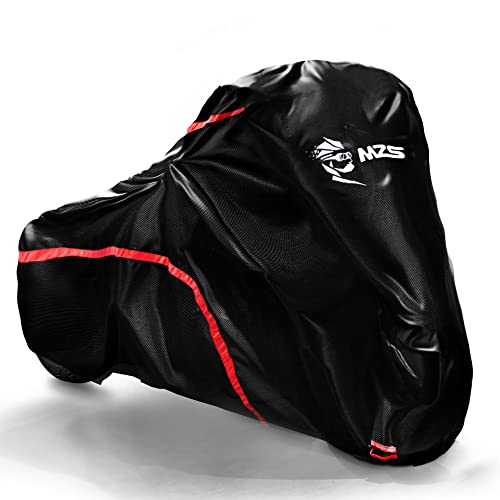MZS Motorcycle Cover Waterproof Outdoo, All Season Weather Protection Touring Cover Storage fit up to 104 inch Compatible with Road Glide Electra Street Glide Road King Softail Vrod Night Rod - size: Touring & Cruiser Size