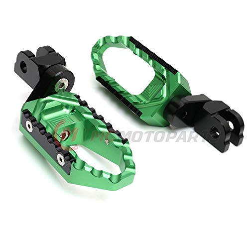 MC MOTOPARTS Green Front Wide Touring 25mm Extended Footpegs Compatible with MT-07 MT-09 Tracer 13-18 YZF R3 15-18 MT-10 - color: Green, size: 25mm Extension