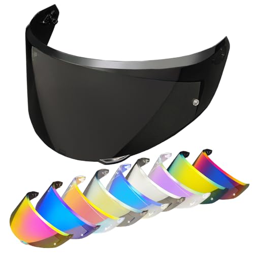 Replacement Helmet Visor for New K3 (Size S, M, L), Motorcycle Helmet Shield Faceshield Visor Lens Compatible with AGV K3 DOT(E2206) Helmet(Deep Black) - color: Deep Black