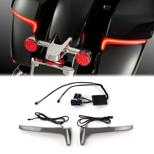 Motorcycle Led Saddlebag Brake Flowing Turn Signal Accent Light Indicator Fit for Indian Chieftain Roadmaster Springfield Dark Horse (Dark grey) - color: Dark grey