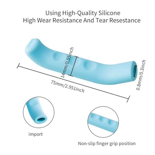 2 Pairs Silicone Brake Lever Covers for Bikes - Anti-Slip Handle Sleeves, Fits Mountain & Road Bicycles (Blue & Orange) - color: Blue and orange
