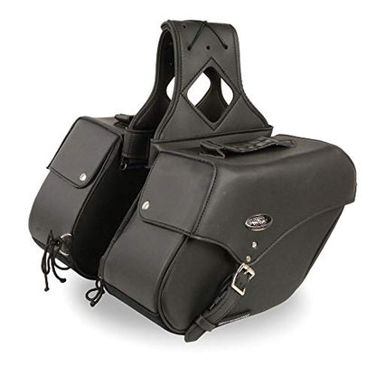 Medium Black Pac Throw Over Slant Motorcycle Saddlebags