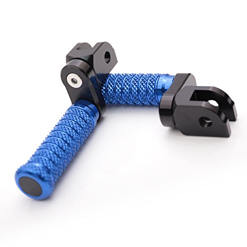 MC MOTOPARTS POLE Blue CNC 25mm Extension Riser Front Foot Pegs Compatible with YZF R3 2015-2017 - color: Blue, size: 25 mm Extension