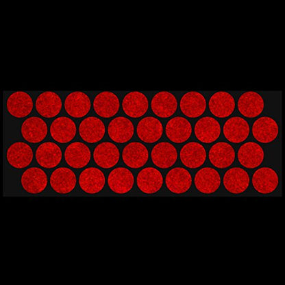 LiteMark Reflective Red 1 Inch Circle Sticker Decals for Helmets, Bicycles, Strollers, Wheelchairs and More - Pack of 36 - color: Red
